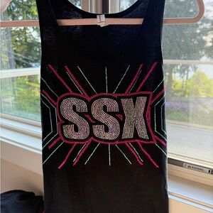 Black SSX Rhinestone Tank Top